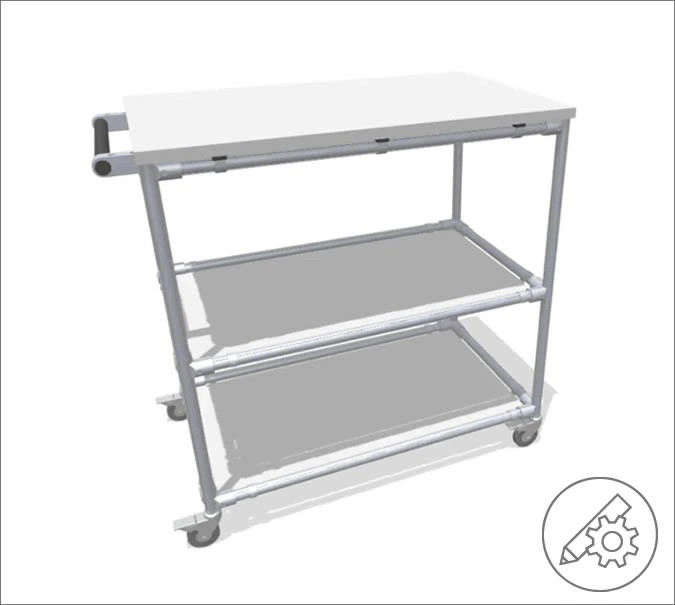 Lightweight assembly trolley