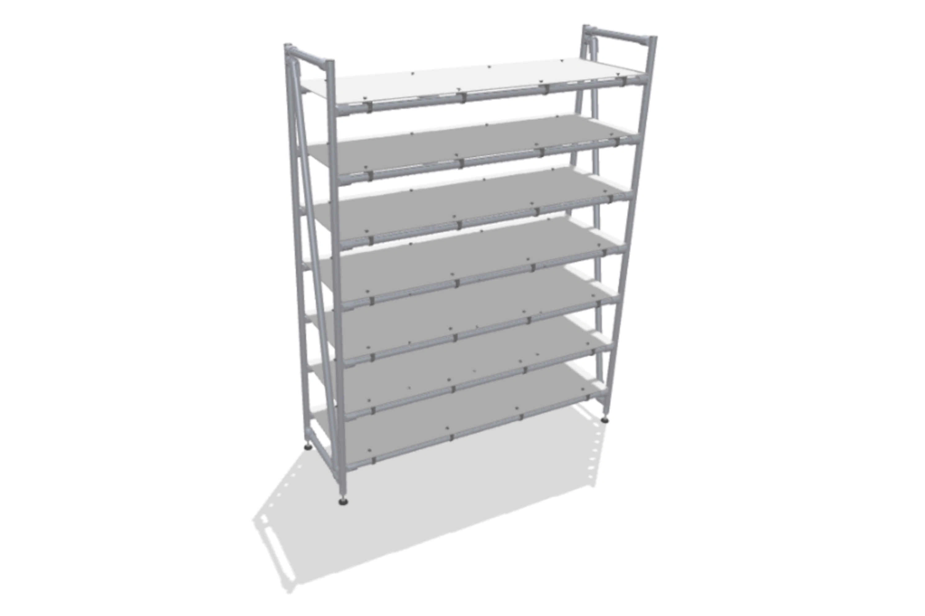 Tall warehouse rack based on Profile Tube System D30