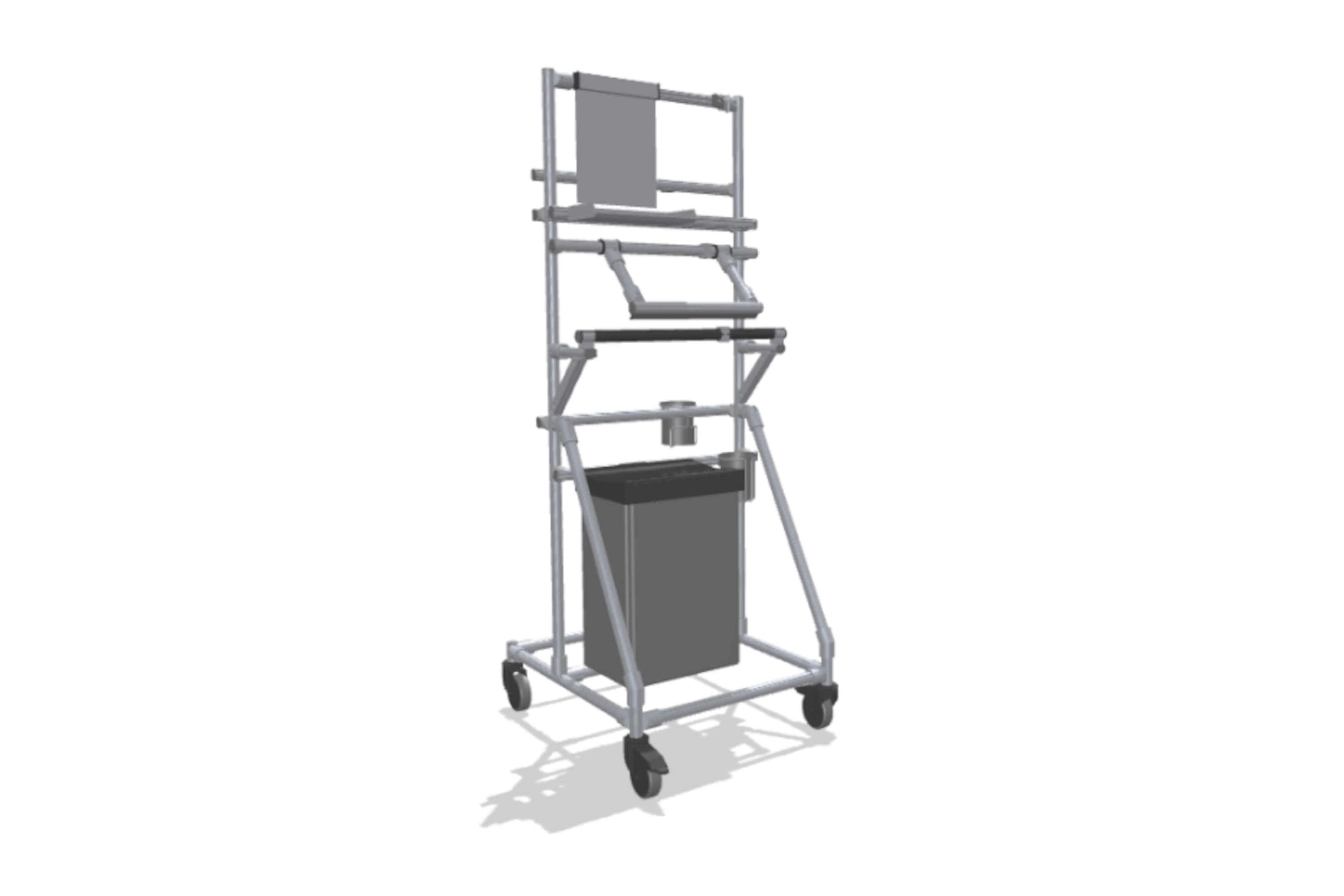 Lightweight and compact cleaning trolley