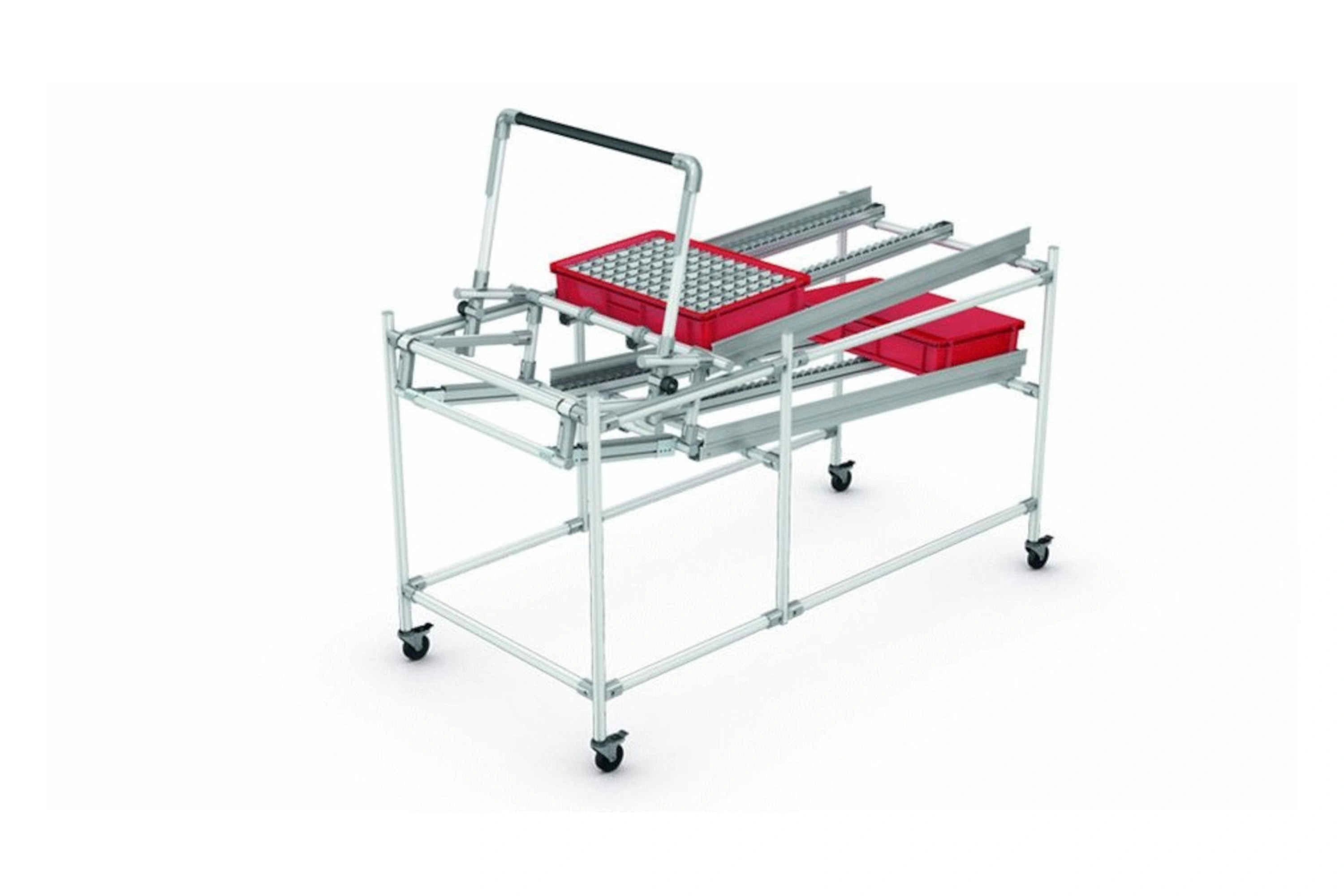 Ergonomic material handling with hand-operated Karakuri/LCA mechanics