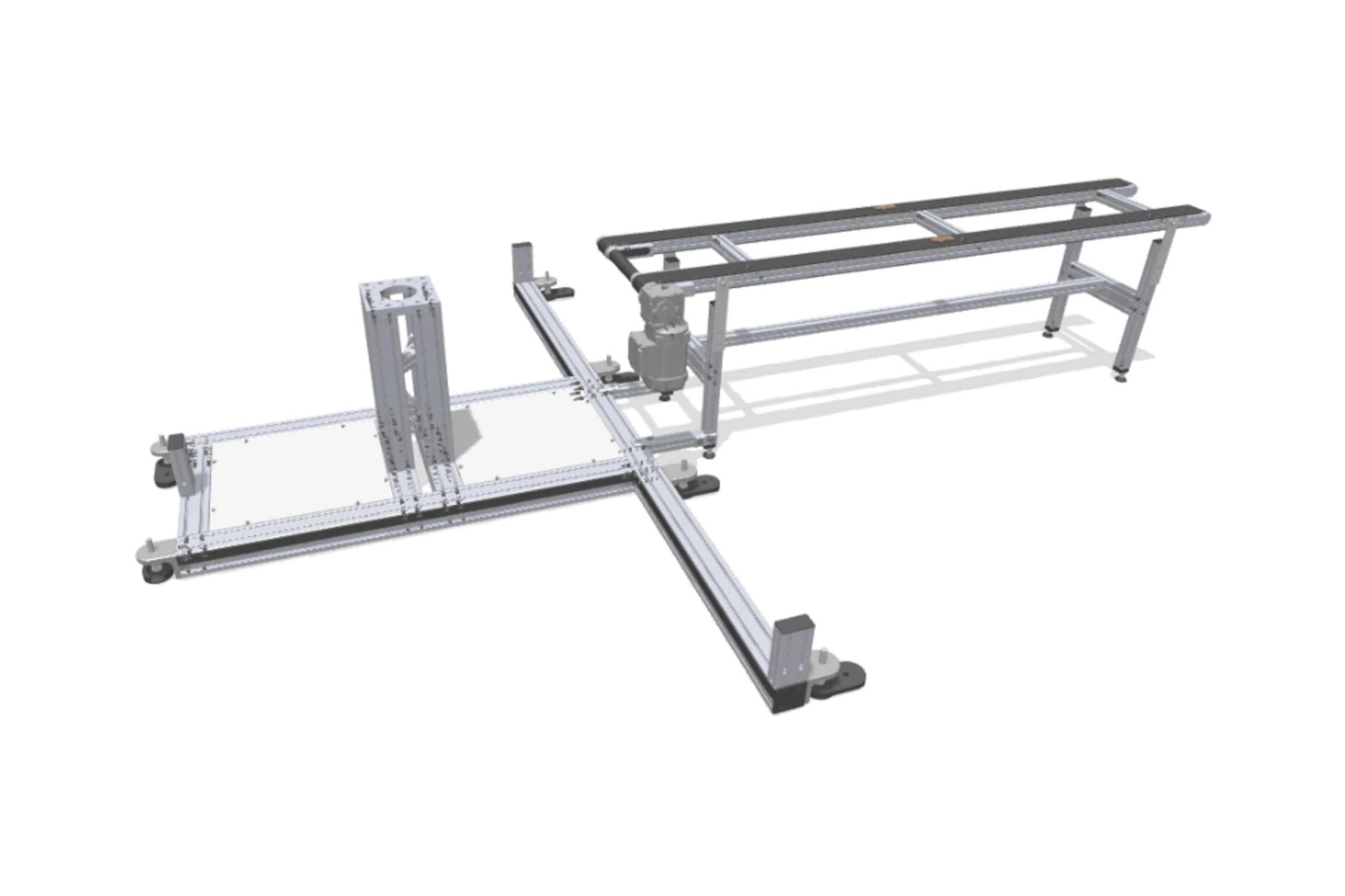 Palletizing station with cobot and conveyor belt