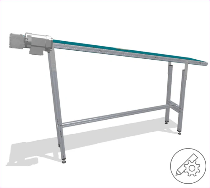 Flat Belt Conveyor with 10° incline - non-accumulating