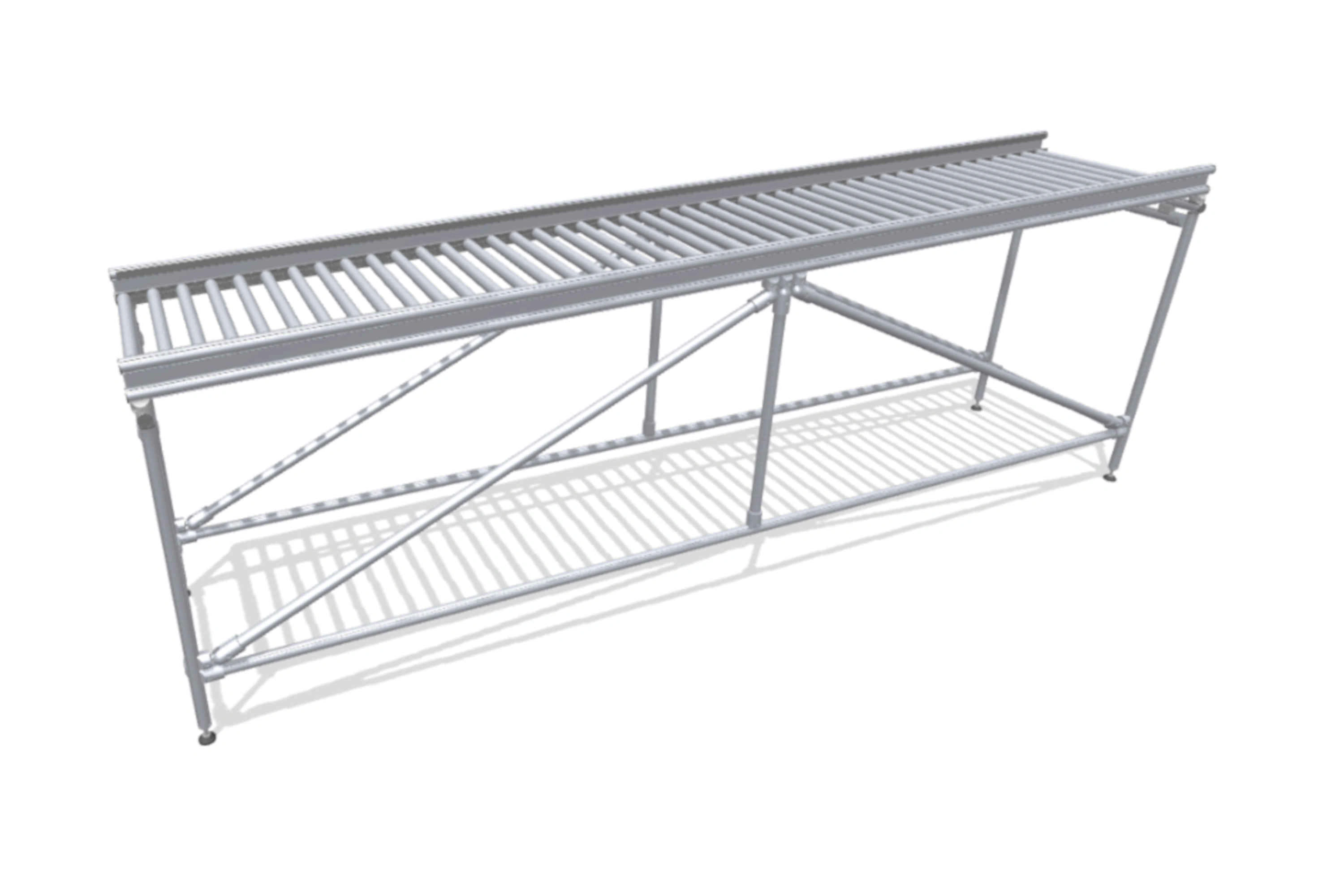 Transport conveyor roller with 2° incline