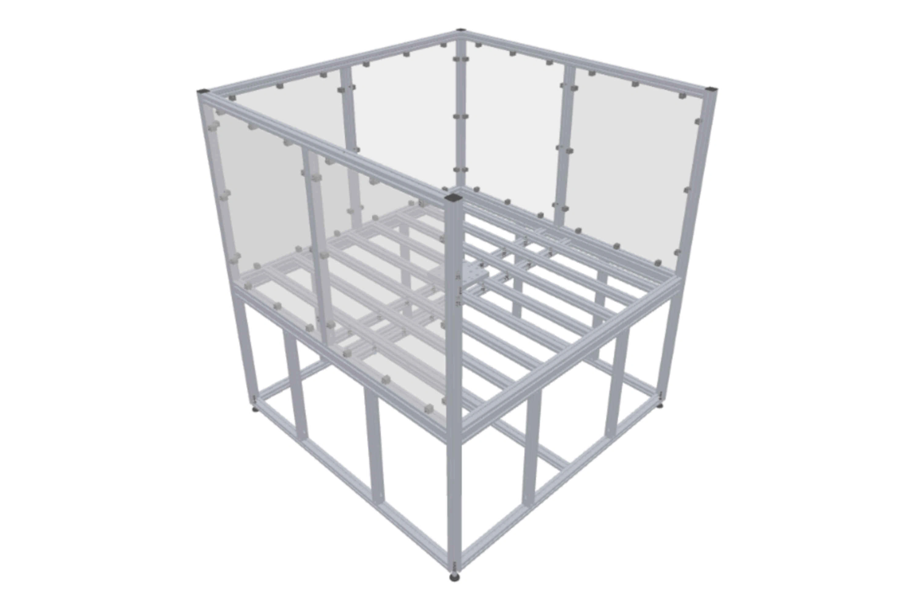 Partially enclosed robot cell