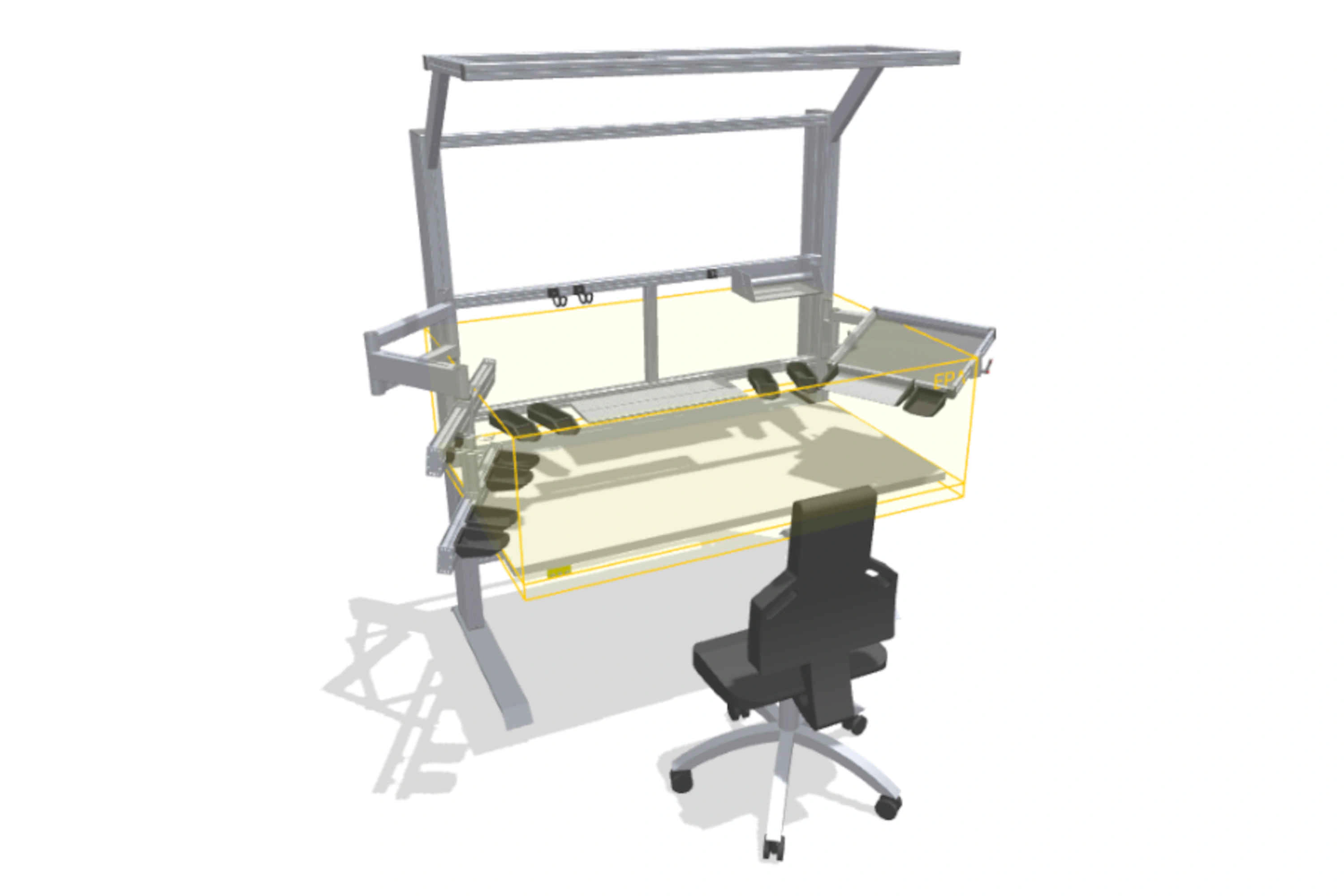 ESD-safe work bench with material supply