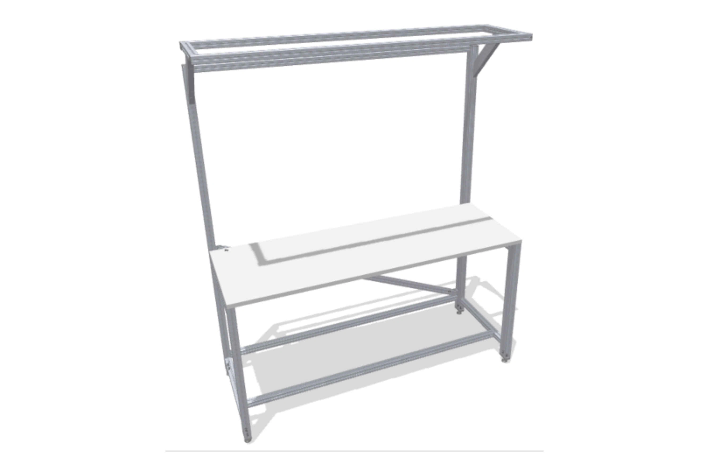 Table Economy with upright and overhang