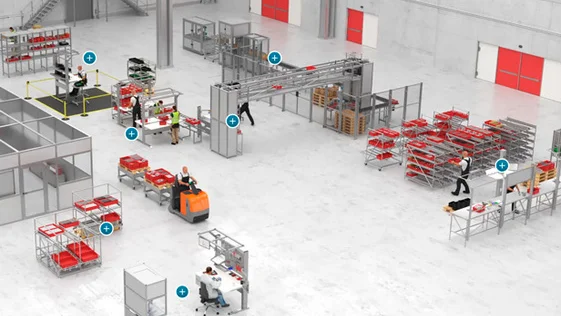 Interactive item Virtual Factory environment